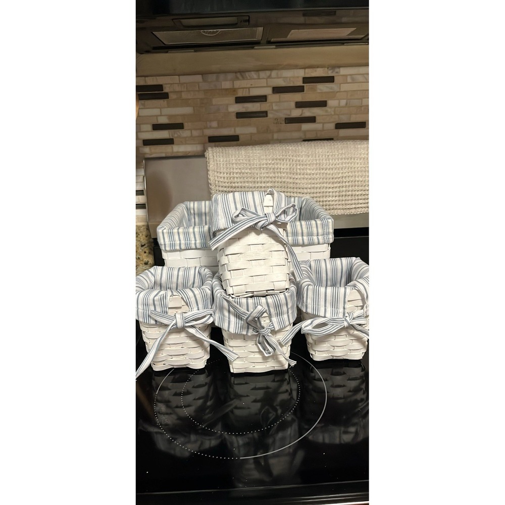 Wicker Basket Woven Storage Organizer 5 Pieces
